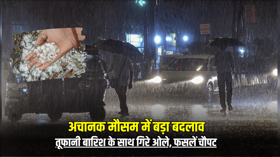 Rajasthan Weather Update : राजस्थान में तूफानी बारिश के साथ गिरे ओले, फसलें हुई चौपट, जानें आने वाले दिनों का पूर्वानुमान