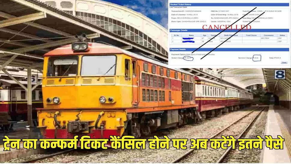 ट्रेन का कन्फर्म टिकट कैंसिल होने पर अब कटेंगे इतने पैसे