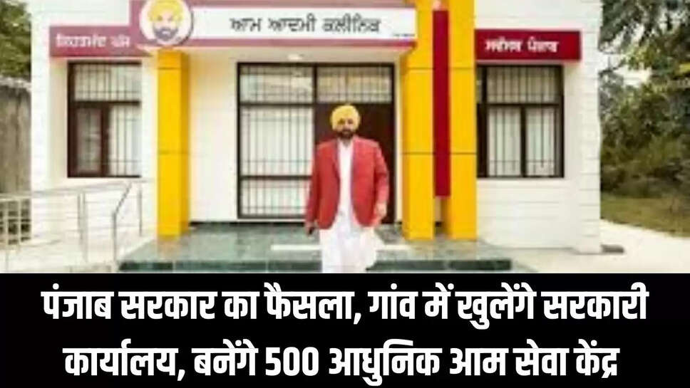 Punjab : पंजाब सरकार का फैसला, गांव में खुलेंगे सरकारी कार्यालय, बनेंगे 500 आधुनिक आम सेवा केंद्र 