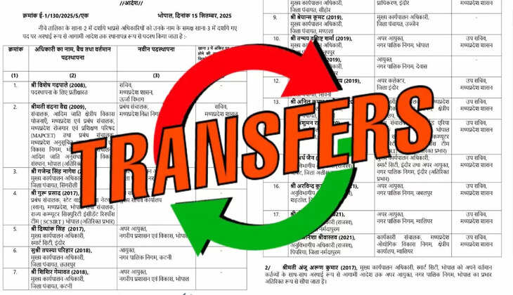  कई बड़े अधिकारियों का तबादला