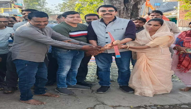 महापौर ने किया  भूमि पूजन