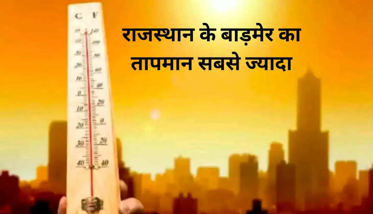 राजस्थान के बाड़मेर का तापमान सबसे ज्यादा