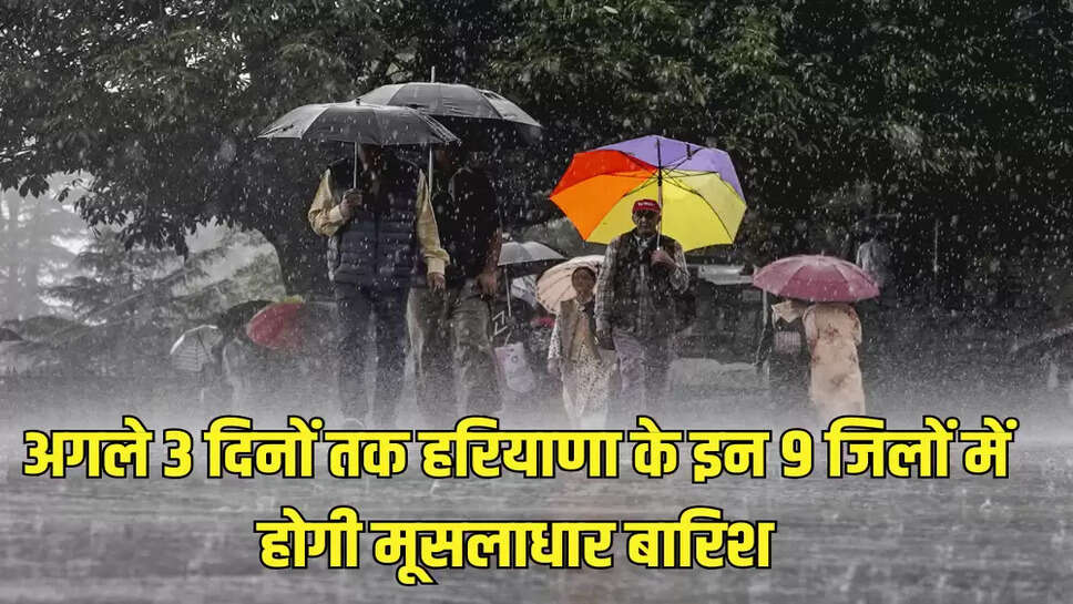 अगले 3 दिनों तक हरियाणा के इन 9 जिलों में होगी मूसलाधार बारिश