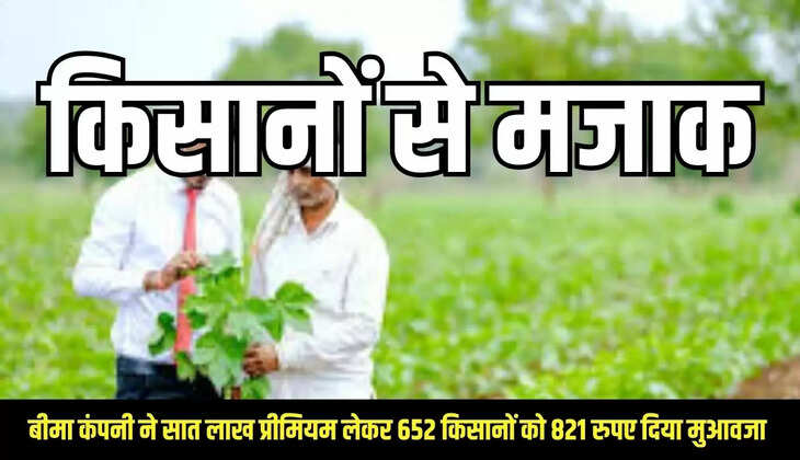 Crop Insurance : किसानों से मजाक, बीमा कंपनी ने सात लाख प्रीमियम लेकर 652 किसानों को 821 रुपए दिया मुआवजा 