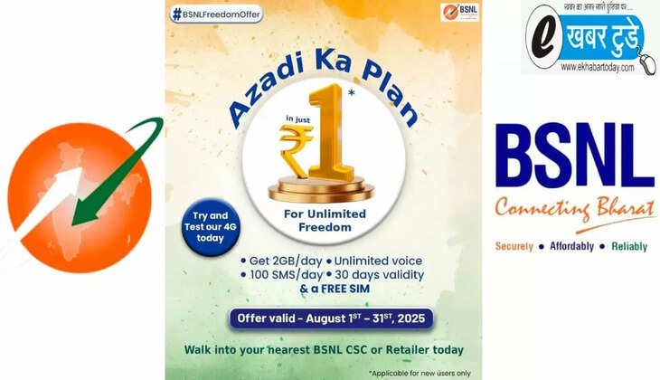 BSNL launched a great recharge plan on the occasion of Independence Day