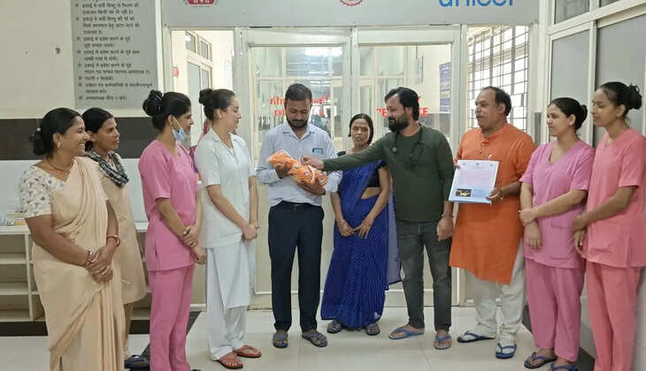 Newborn handed over
