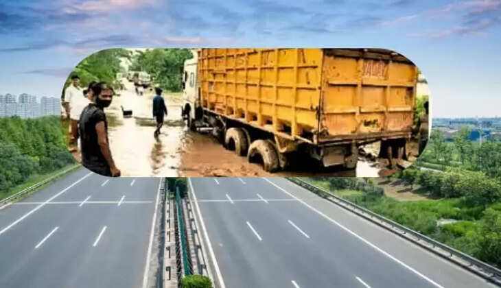 एनएच-552 पर आया बरसाती नाले का पानी