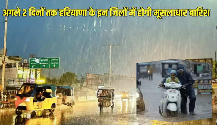 अगले 2 दिनों तक हरियाणा के इन जिलों में होगी मूसलाधार बारिश