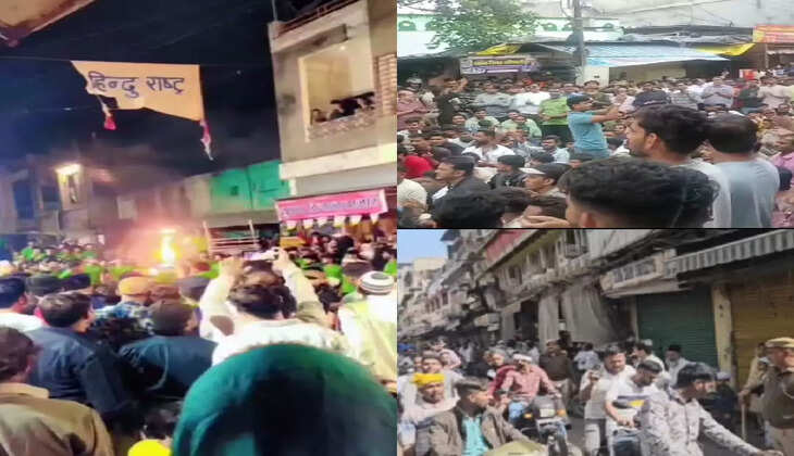 हिंदू राष्ट्र का बैनर जलाने से तनाव