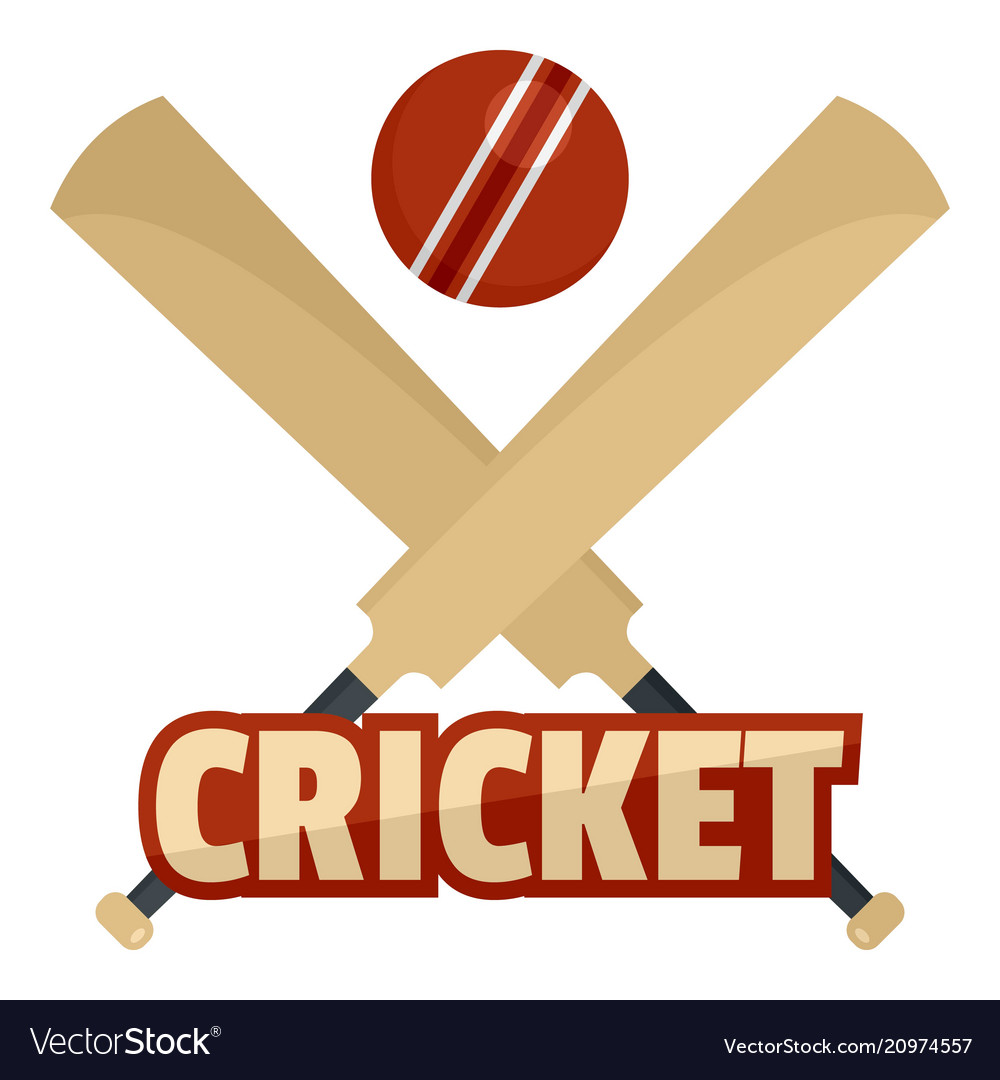 Trendy cricket logo, flat style